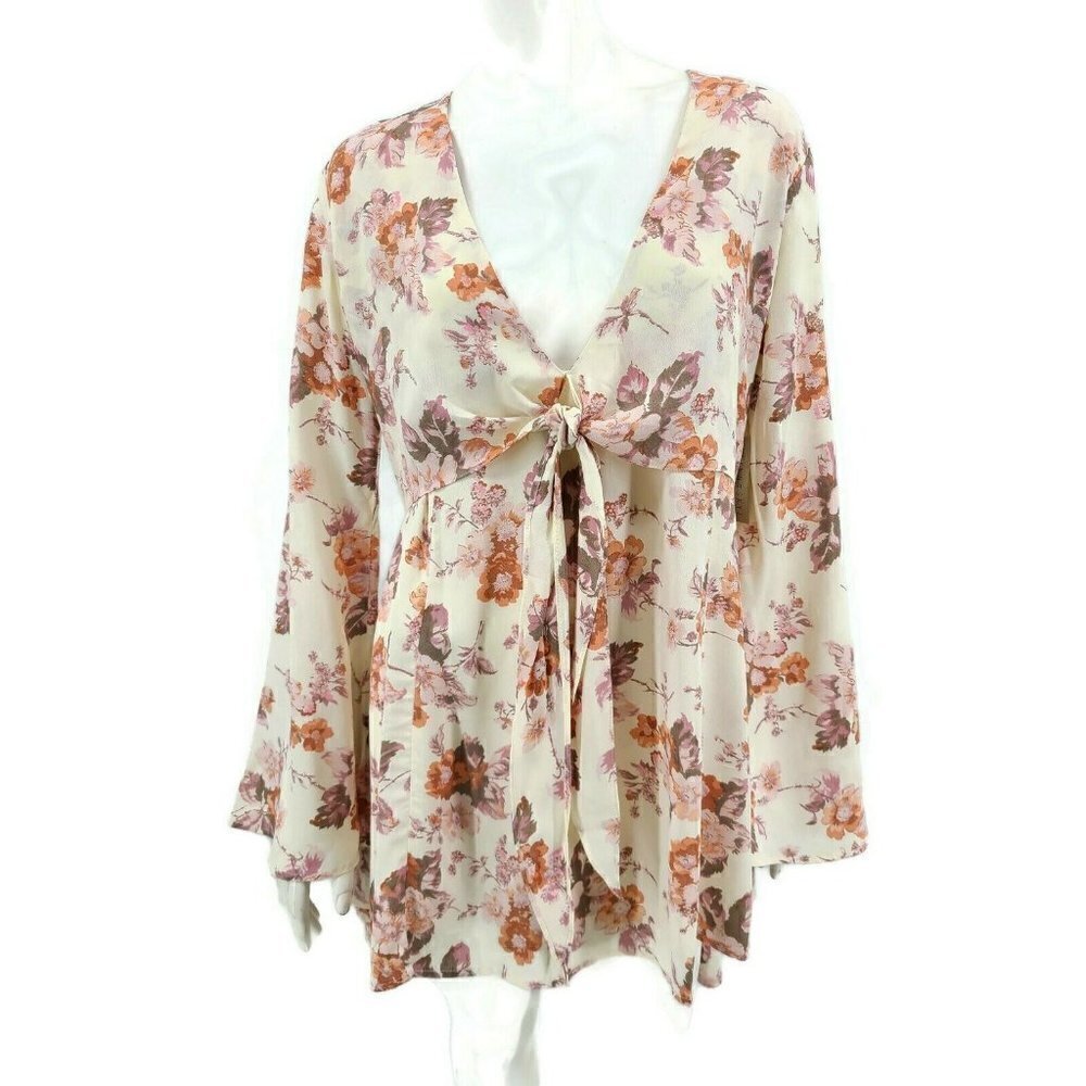 New Flynn Skye London Mini Dress Cream Blossoms